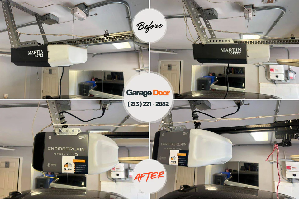 Before and after: garage door repair Putney, GA